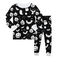 thumbnail image 1 of Pajama Sets for Girls Halloween Pajamas Pumpkin Print Long Sleeve Crewneck Tops Soft Kids 4T Girls Pajamas, 1 of 4