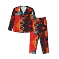 thumbnail image 1 of Pajama Sets for Women 2 Pcs, 60s Western Skull Cowboy Button Down Long Sleeve Sleepwear Lounge PJ Sets, 1 of 6