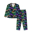 thumbnail image 1 of Pajama Sets for Women 2 Pcs, Artistic Colorful Gecko Lizard Button Down Long Sleeve Sleepwear Lounge PJ Sets, 1 of 6