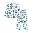 thumbnail image 1 of Pajama Sets for Women 2 Pcs, Conch Dark Green Button Down Long Sleeve Sleepwear Lounge PJ Sets, 1 of 6