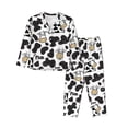 thumbnail image 1 of Pajama Sets for Women 2 Pcs, Cow Button Down Long Sleeve Sleepwear Lounge PJ Sets, 1 of 6