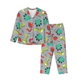 thumbnail image 1 of Pajama Sets for Women 2 Pcs, Cute Dinosaur Button Down Long Sleeve Sleepwear Lounge PJ Sets, 1 of 6