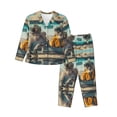 thumbnail image 1 of Pajama Sets for Women 2 Pcs, Desert Monkeys Drive Button Down Long Sleeve Sleepwear Lounge PJ Sets, 1 of 6
