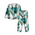 thumbnail image 1 of Pajama Sets for Women 2 Pcs, Exotic Cockatoo Parrot White Button Down Long Sleeve Sleepwear Lounge PJ Sets, 1 of 6