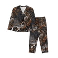 thumbnail image 1 of Pajama Sets for Women 2 Pcs, Leopard On Tree Branch Button Down Long Sleeve Sleepwear Lounge PJ Sets, 1 of 6