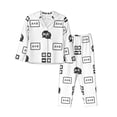 thumbnail image 1 of Pajama Sets for Women 2 Pcs, Math algorithm Print Button Down Long Sleeve Sleepwear Lounge PJ Sets, 1 of 6