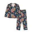 thumbnail image 1 of Pajama Sets for Women 2 Pcs, Paisley Pattern No.90116 Button Down Long Sleeve Sleepwear Lounge PJ Sets, 1 of 6