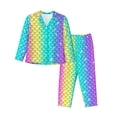 thumbnail image 1 of Pajama Sets for Women 2 Pcs, Rainbow Scales2 Button Down Long Sleeve Sleepwear Lounge PJ Sets, 1 of 6