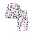 thumbnail image 1 of Pajama Sets for Women 2 Pcs, Sailing Marine Travel Button Down Long Sleeve Sleepwear Lounge PJ Sets, 1 of 6