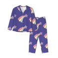 thumbnail image 1 of Pajama Sets for Women 2 Pcs, Star with a tail Button Down Long Sleeve Sleepwear Lounge PJ Sets, 1 of 6