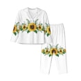 thumbnail image 1 of Pajama Sets for Women 2 Pcs, Sunflowers k Button Down Long Sleeve Sleepwear Lounge PJ Sets, 1 of 6
