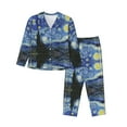 thumbnail image 1 of Pajama Sets for Women 2 Pcs, The Starry Night Button Down Long Sleeve Sleepwear Lounge PJ Sets, 1 of 6