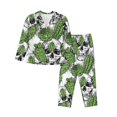 thumbnail image 1 of Pajama Sets for Women 2 Pcs, Thorny Cactus skull Button Down Long Sleeve Sleepwear Lounge PJ Sets, 1 of 6