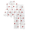 thumbnail image 1 of Pajama Sets for Women 2 Piece Casual 2 Piece Valentines Day Print V Neck Button Long Sleeve Set Women's Sleepwear,White,XXL, 1 of 5
