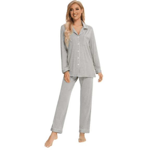 Pajama Sets for Women 2 Piece Long Sleeve Button Down Pjs Soft Comfy Ladies Sleepwear Lounge Sets 、
