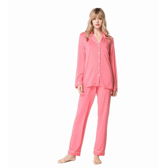 Pajama Sets for Women 2 Piece Long Sleeve Button Down Pjs Soft Comfy Ladies Sleepwear Lounge Sets 、