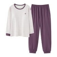 thumbnail image 1 of Pajama Sets for Women 2 Piece Long Sleeve Top With Jogger Pant, Lounge Outfits Sleepwear Loungewear with Pockets (Medium, Purple 02), 1 of 6