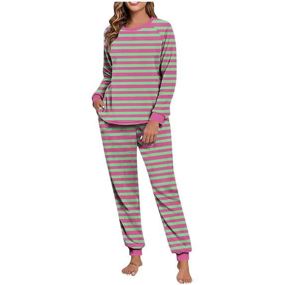 Pajama Sets for Women 2 Piece Winter Fleece Long Sleeve Pullover Top with Drawstring Pants Home Lounge Wear