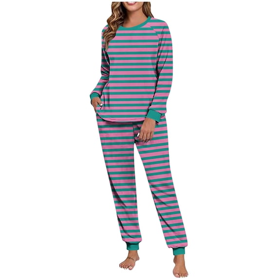 Pajama Sets for Women 2 Piece Winter Fleece Long Sleeve Pullover Top with Drawstring Pants Home Lounge Wear