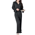 thumbnail image 1 of Pajama Sets for Women Trendy V-Neck Long Sleeve Top and Pants Casual Sleepwear Lounge Home Wear, 1 of 5