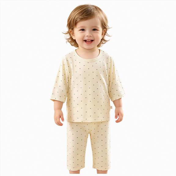 Pajama Short Sets Light Background Soft Cotton Summer Sleepwear
