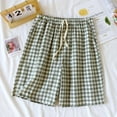 thumbnail image 1 of Pajama Shorts for Men with Pockets and Drawstring Elastic Waisted Casual Plaid Printed Loose Wide Leg Lightweight Loungewear Homewear Pajamas Short, 1 of 3