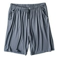 thumbnail image 1 of Pajama Shorts for Men with Pockets and Drawstring Elastic Waisted Casual Solid Color Loose Wide Leg Loungewear Homewear Workout Pajamas Bermuda Short, 1 of 7