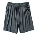 thumbnail image 1 of Pajama Shorts for Men with Pockets and Drawstring Elastic Waisted Casual Solid Color Loose Wide Leg Loungewear Homewear Workout Pajamas Bermuda Short, 1 of 7