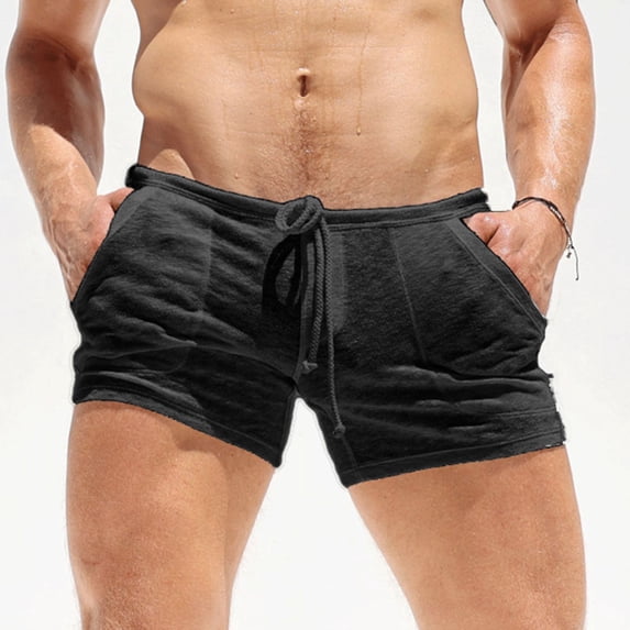 Pajama Shorts for Men with Pockets and Drawstring Elastic Waisted Straight Leg Casual Lightweight Solid Color Breathable Loungewear Pajamas Short