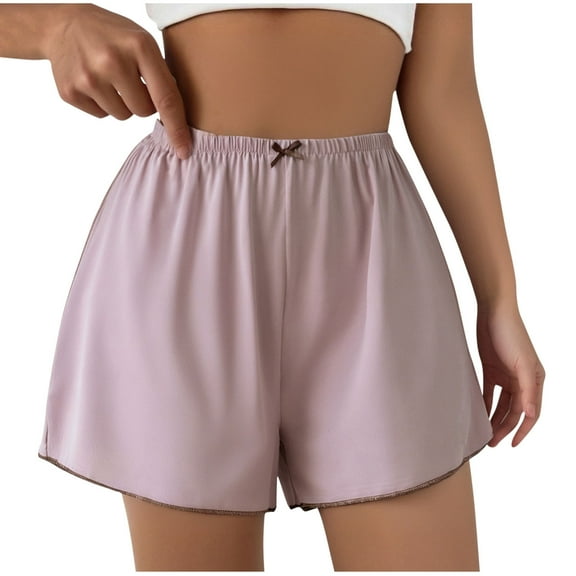 BLVB Pajama Shorts for Women Elastic High Waist Comfy Lounge Pj Bottoms Safety Shorts Under Dress