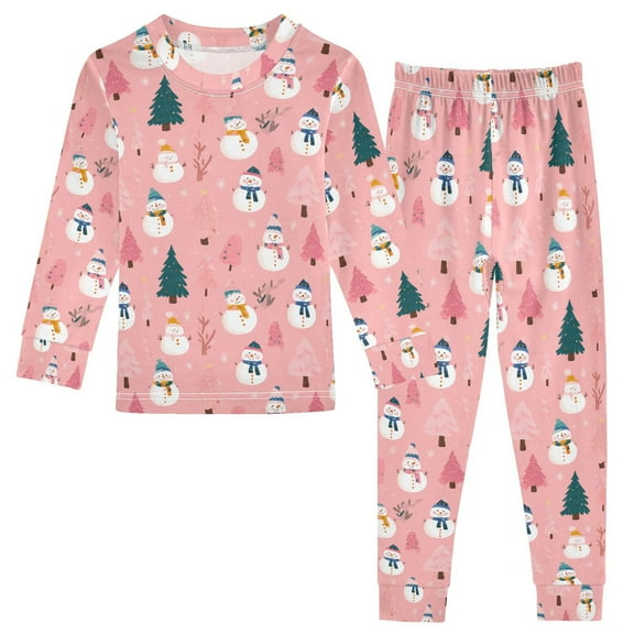 Pajama Snowman Christmas Tree Cute Comfortable Cotton Two-piece Pajama Set