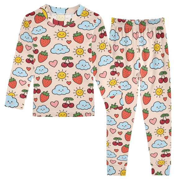 Pajama Strawberry Cloud Cherry Cute Comfortable Cotton Two-piece Pajama Set