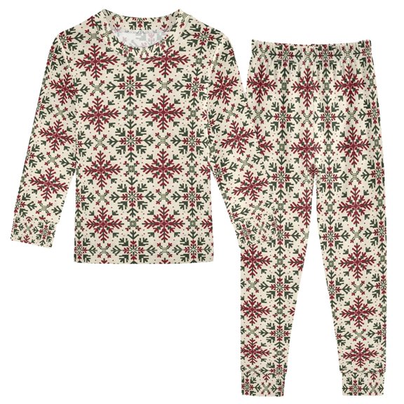 Pajama Tile Christmas Green Cute Comfortable Cotton Two-piece Pajama Set