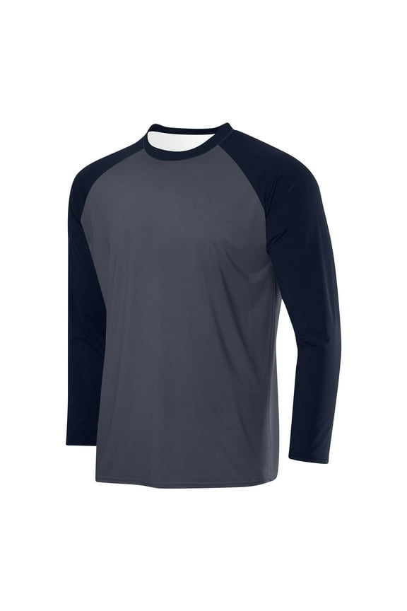 Pajama Tops for Men Long Sleeve Raglan Tees Color Blocked Basic Undershirts Sleep Tops