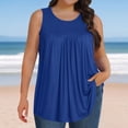 thumbnail image 1 of Pajama Tops for Women Plus Size Sleeveless Tank Top Loose Baggy Ruched Flowy Peplum Tunic Blouse L-5XL, 1 of 6
