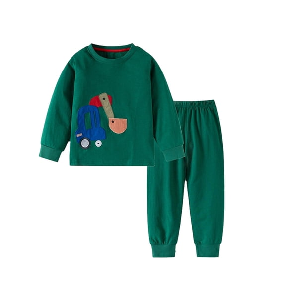Pajama for Boys Graphic Pajama Crewneck Long Sleeve Soft Girls Lounge Set 5-6 Years Girl Pajamas