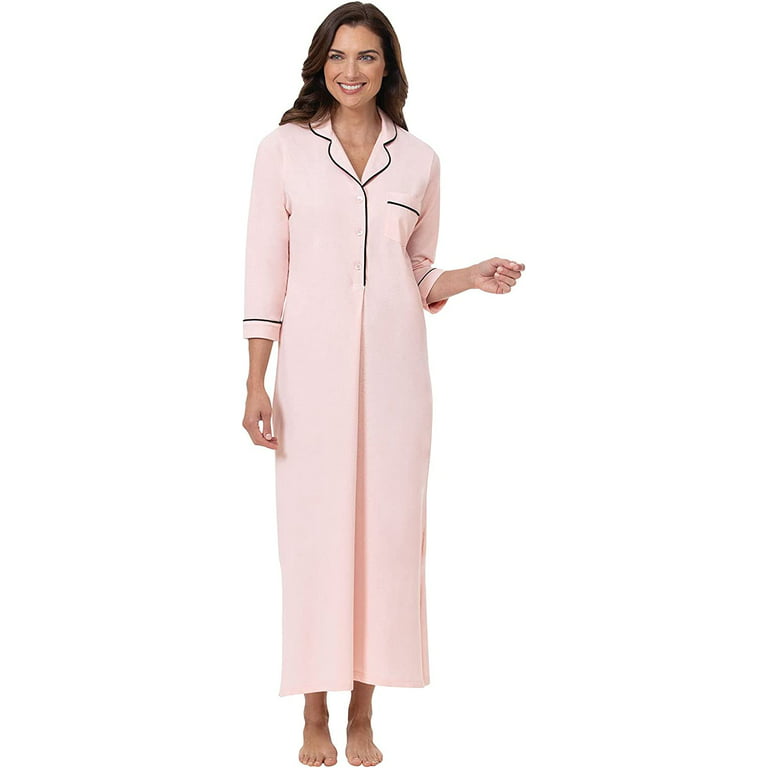 PajamaGram Long Women's Nightgowns & Sleepshirts - Night Gown, 100% Cotton  : : Clothing, Shoes & Accessories