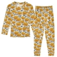 thumbnail image 1 of Pajamama Yellow Chrysanthemums Cute Comfortable Cotton Two-piece Pajama Set, 1 of 7