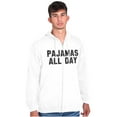 thumbnail image 1 of Pajamas All Day Slacker Lazy Unisex Fleece Graphic Zip Up Hoodie Brisco Brands 2X, 1 of 5
