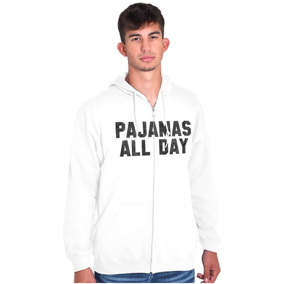 Pajamas All Day Slacker Lazy Zip Up Hoodie Men's Women's Brisco Brands L