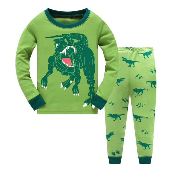 Pajamas Boys Dinosaur Pajamas Crewneck Long Sleeve Cozy Nightwear Kids Christmas Pajamas 9-10 Years