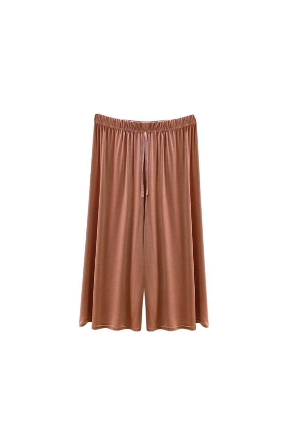 Pajamas Capris for Women Summer Comfortable Lounge Sleepwear Casual Loose Fit Drawstring Pull on Pj Bottoms