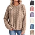 thumbnail image 1 of Pajamas Dqueduo Women's Thick Fleece Cable Knit Long Sleeve Top – Cozy Winter Homewear Coffee Free Size, 1 of 10