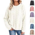 thumbnail image 1 of Pajamas Dqueduo Women's Thick Fleece Cable Knit Long Sleeve Top – Cozy Winter Homewear White Free Size, 1 of 10