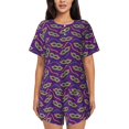 thumbnail image 1 of Pajamas For Women Set, Carnival Masks And Beads Pj Lounge Sets For Women 2 Piece, Soft Short Sleeve Sleepwear, 1 of 1