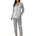 thumbnail image 1 of Pajamas For Women Set Christmas Cute Sets For Women Long Sleeve Sleepwear Button Loungewear Soft 2 Piece Pj Set With Pockets Long Pants Pajama Set, 1 of 3