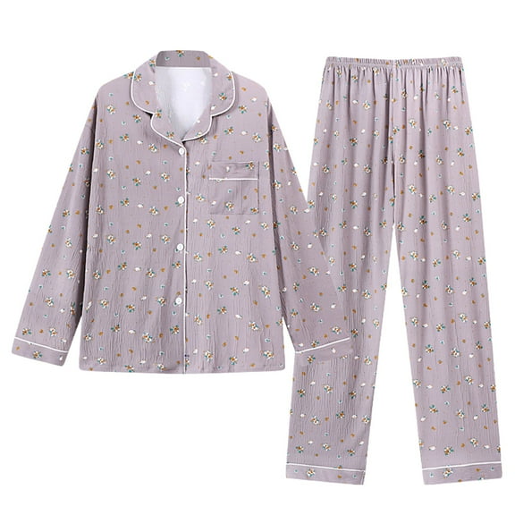 Pajamas For Women Set Christmas Love Cardigan Can Be Worn Externally Wrinkled Fabric Home Clothes Long Sleeved Pants Set Pajama Set