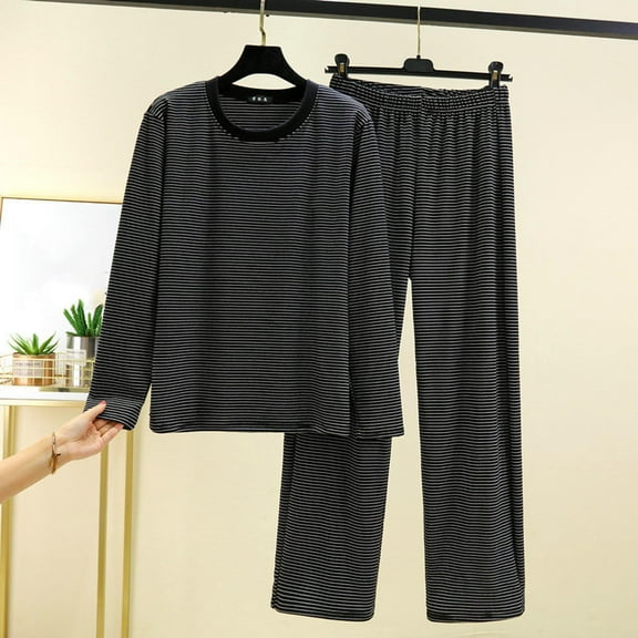 Pajamas For Women Set Flannel Hooded -Fleece Winter Soft Warm Womens Pajama Sets,Black,L