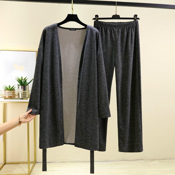 Pajamas For Women Set Flannel Hooded -Fleece Winter Soft Warm Womens Pajama Sets,Dark Gray,2XL