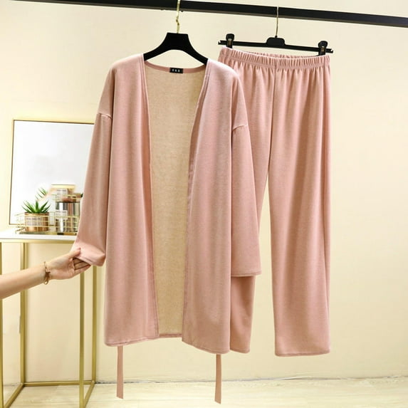 Pajamas For Women Set Flannel Hooded -Fleece Winter Soft Warm Womens Pajama Sets,Pink,XL